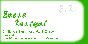 emese kostyal business card